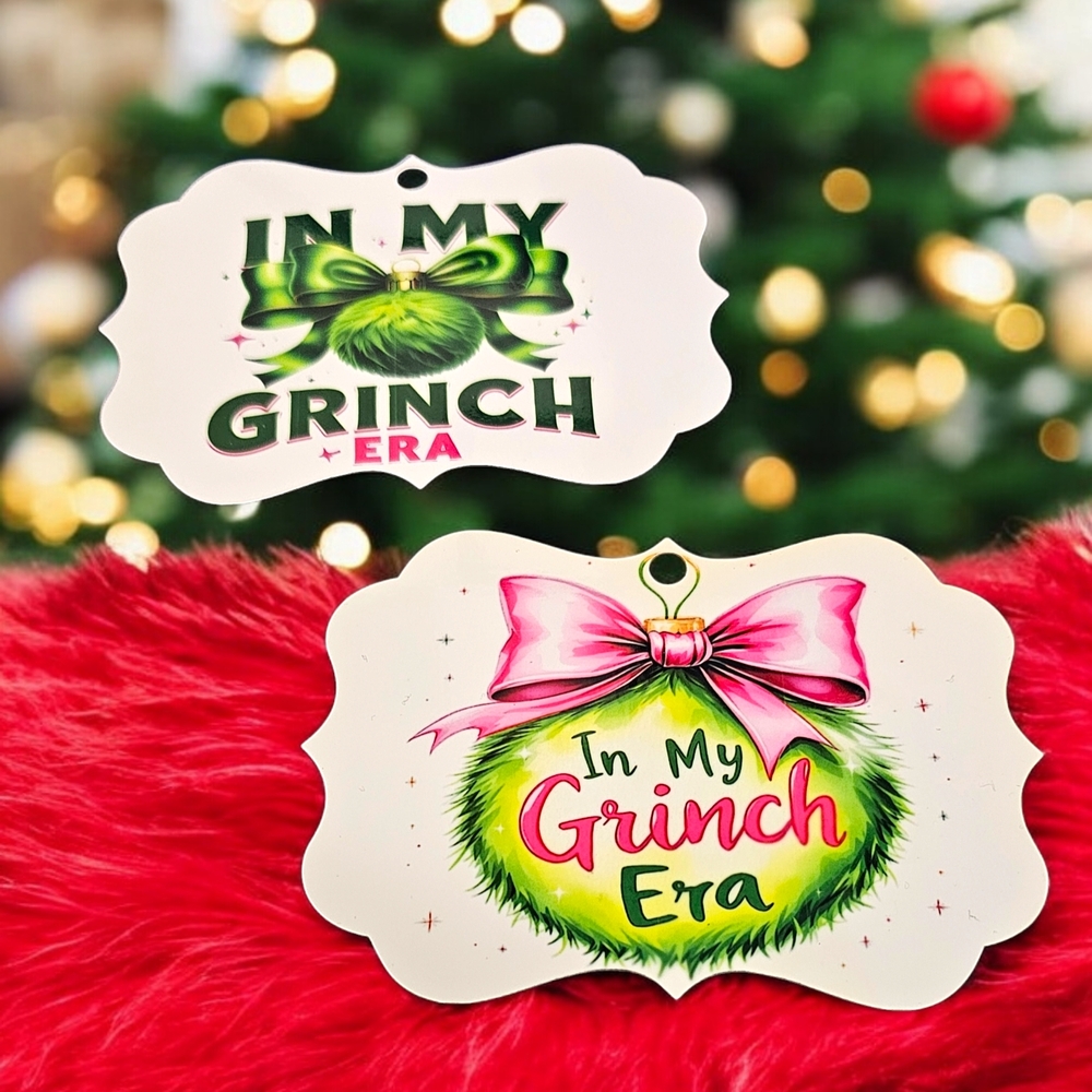 Festive Green Grinch Holiday Ornaments